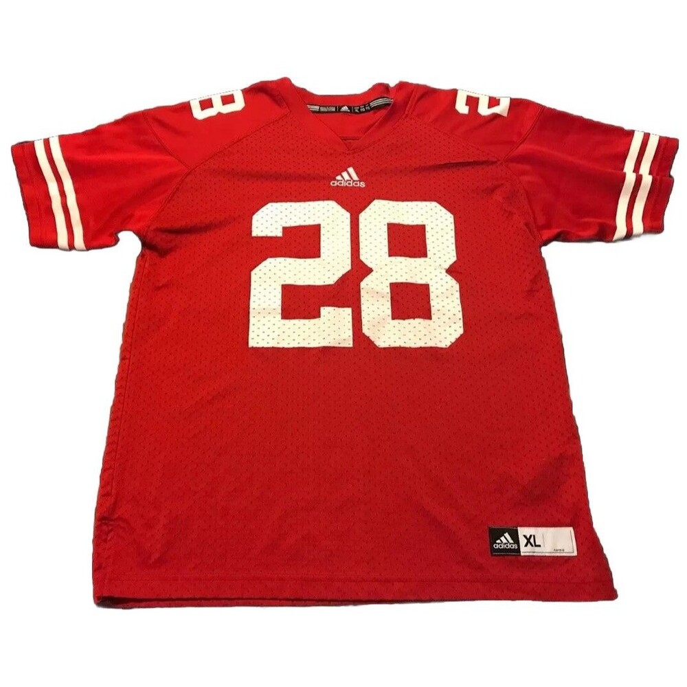 Youth Adidas Wisconsin Badgers #28 Football Jersey Size XL (18-20) Red/White